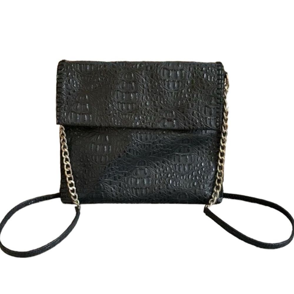 Chicos faux alligator leather Crossbody bag with heavy magnetic closure